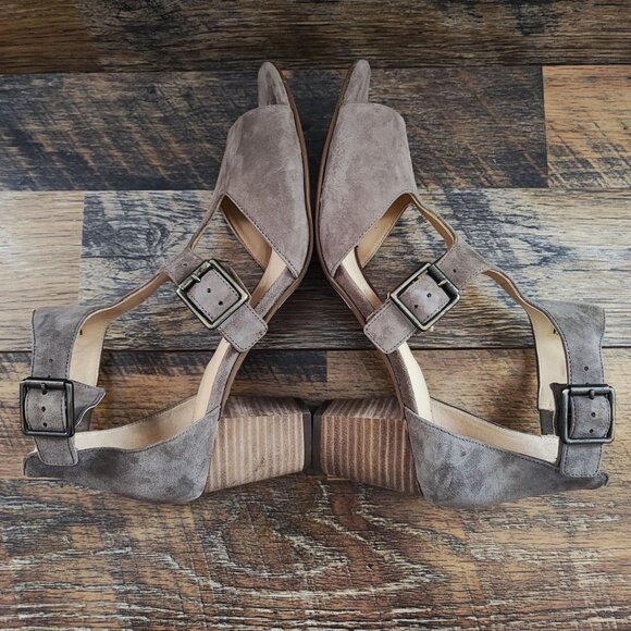 Clarks Women's Artisan Deloria Kay Taupe Sandal Heels Size 9 - Picture 6 of 8